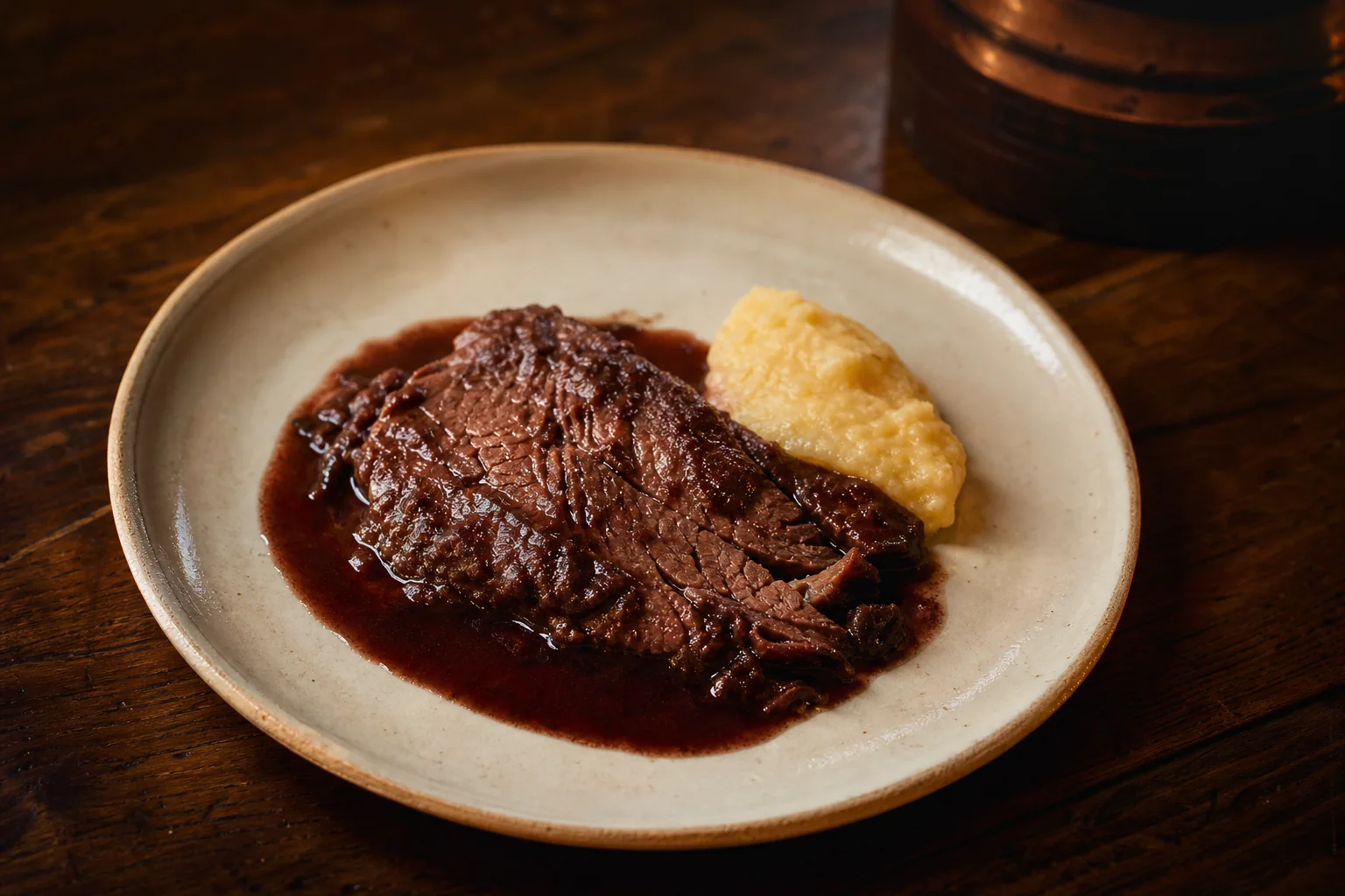 Brasato al Barolo con polenta