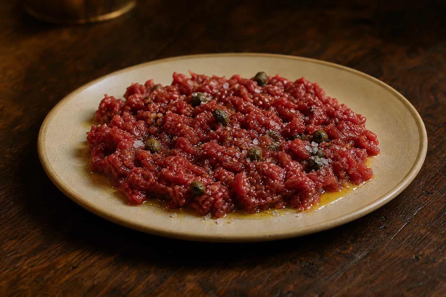 Carne cruda battuta al coltello con capperi